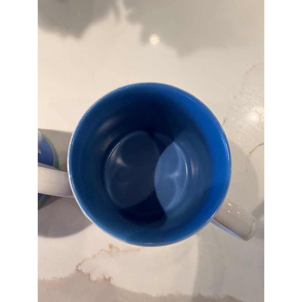 Vintage K.I.C. Tropical Fish Coffee Mugs Set of 4 Blue Ceramic Nautical Ocean - Picture 8 of 8